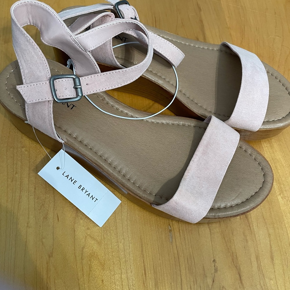 . Lane Bryant light pink and tan sandal Brand new ! Never worn